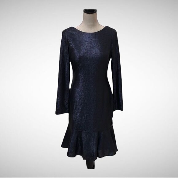 R&M Richards Dresses & Skirts - R&M Richards Navy Shimmer Drape Back Dress, 10